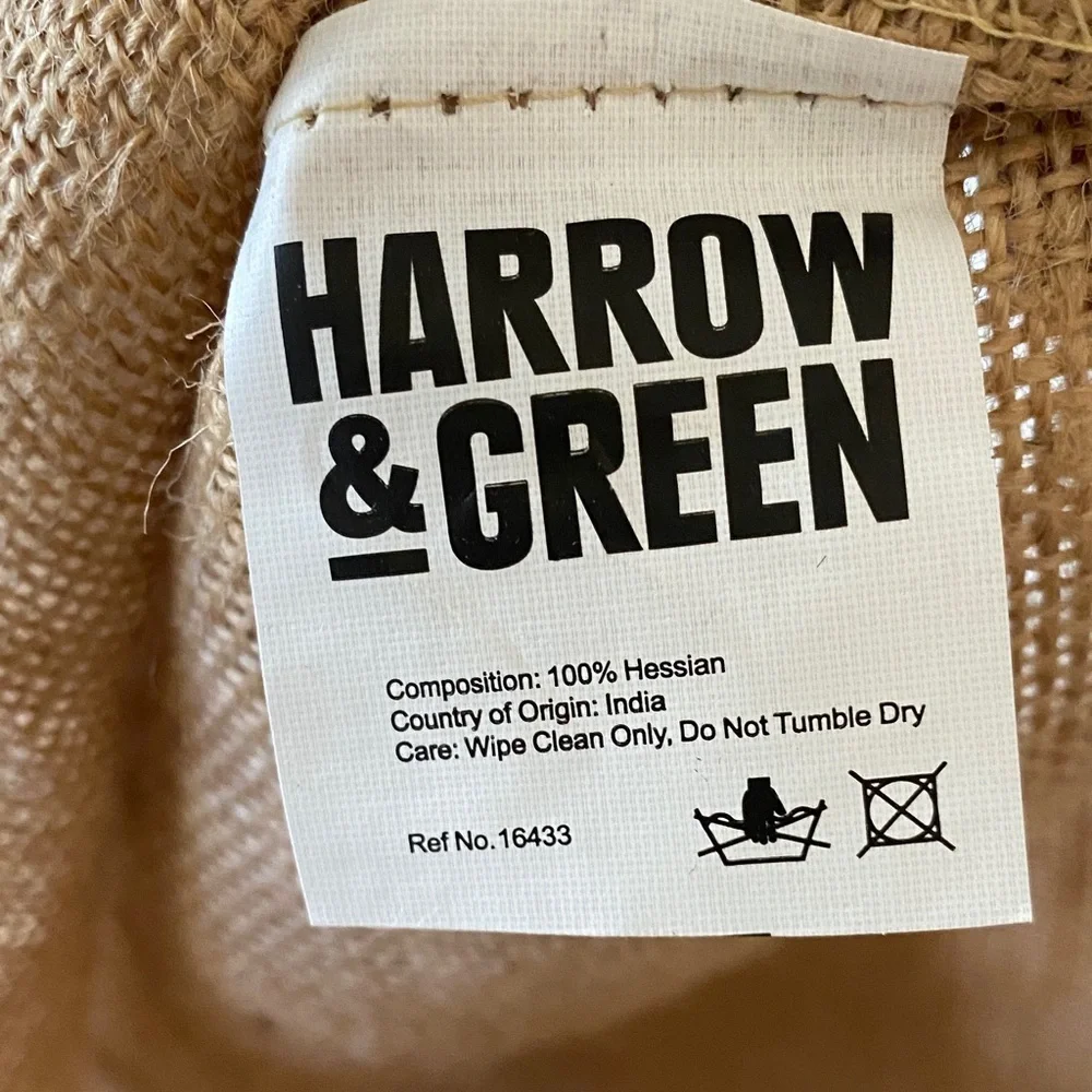 Harrow & Green Burlap Santa Bag for Holiday Gifts Drawstring Size 21”X15.5”